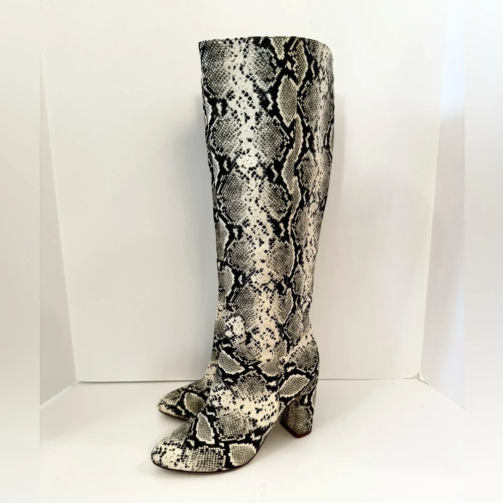 Pretty Little Thing Faux Snake Knee High Boots - Picture 7 of 11